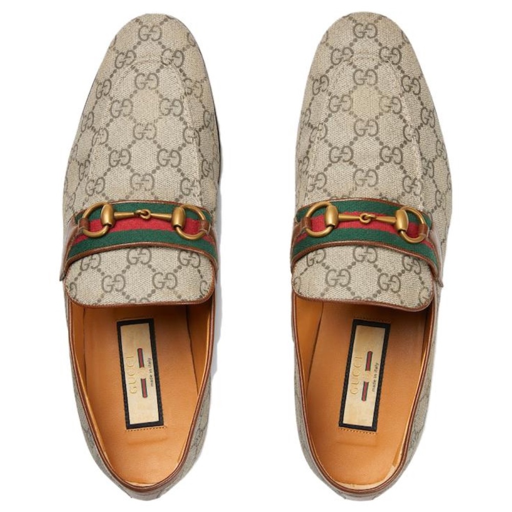 GUCCI Men's GG Supreme Horsebit Loafer Size 10 (US) Beige NIB 759648 FACIQ 9756 - Picture 3 of 11